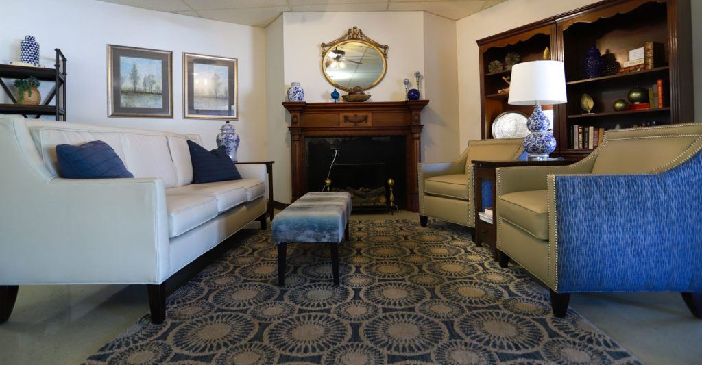 The common area of a skilled nursing facility