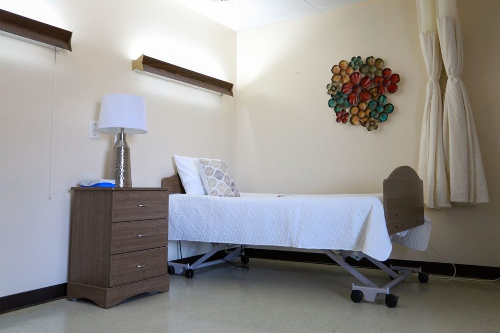 A bed available for long term care, short term care, respite care, and memory care