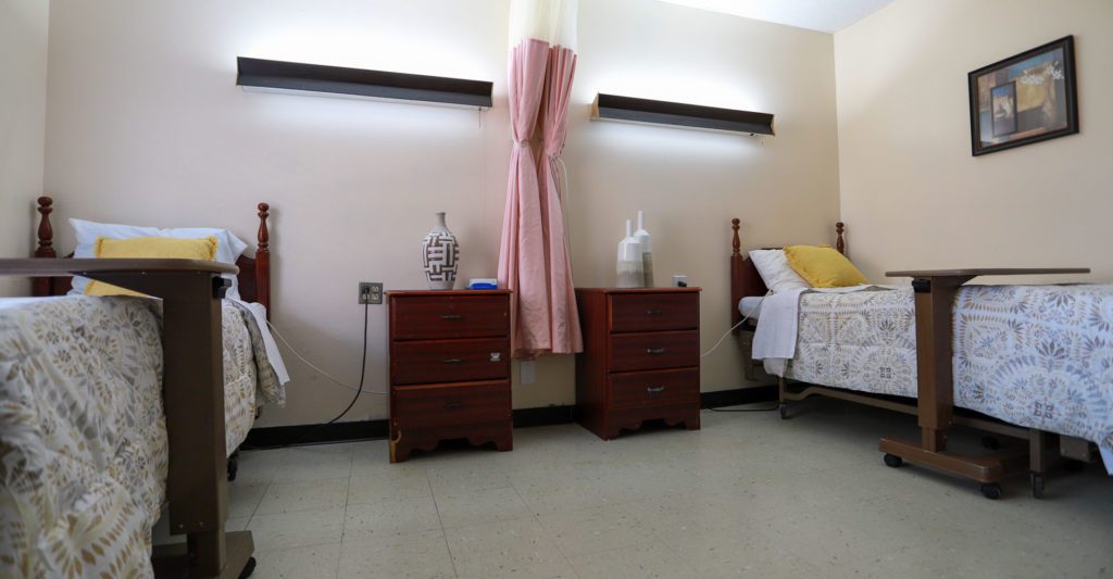 A room available for a long term care facility